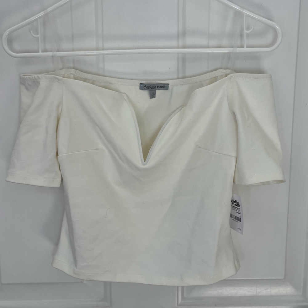 Charolette Russe: off the shoulder, cream, size S